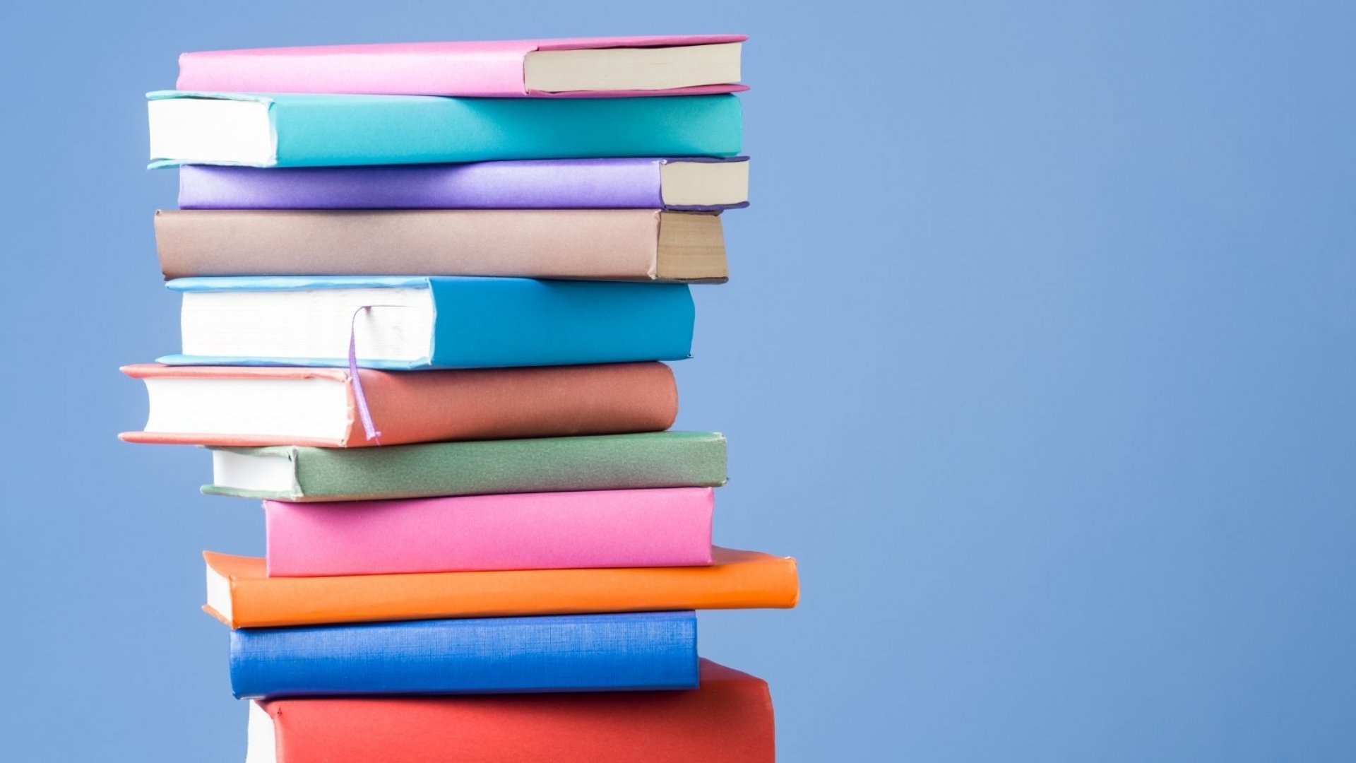 book shelf on blue 